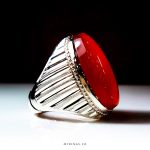 Handmade Silver 925 Ring With Original Red Yamani Aqeeq MR0094