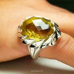Original Yellow Citrine With Handmade Silver Ring MR0098