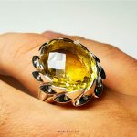 Original Yellow Citrine With Handmade Silver Ring MR0098