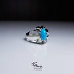 Original Nishapur Turquoise With Handmade Silver 925 Ring MR0105 - Image 2