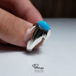 Original Nishapur Turquoise With Handmade Silver 925 Ring MR0105 - Image 3