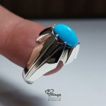 Original Nishapur Turquoise With Handmade Silver 925 Ring MR0105 - Image 4