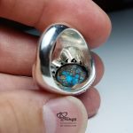 Unique Neyshaburi Turquoise With Handmade Silver 925 Ring MR0106 - Image 3