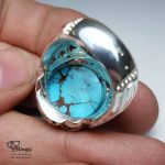 Unique Natural Turquoise With Silver 925 Ring MR0112 - Image 4
