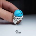 Unique Natural Turquoise With Silver 925 Ring MR0112 - Image 5