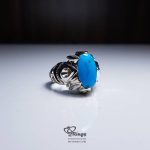 Blue Turquoise With Handmade Silver Ring MR0113 - Image 2