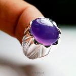 Purple Yemeni Agate with Handmade Silver Ring MR0116