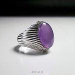 Unique Purple Yemeni Agate with Handmade Silver Ring MR0117