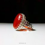 Handmade Silver 925 Ring With Original Red Yamani Aqeeq MR0122