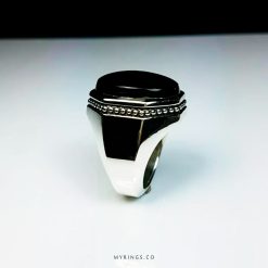 Black Yemeni Agate With Silver 925 Ring MR0123