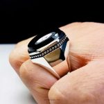 Black Yemeni Agate With Silver 925 Ring MR0123
