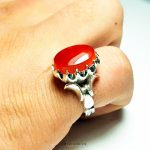 Handmade Silver 925 Ring With Red Yamani Agate MR0126