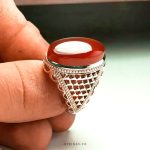 Handmade Silver 925 Ring With Red Yamani Aqeeq MR0128