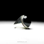 Black Yemeni Aqeeq And Handmade Silver Ring MR0131