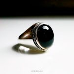 Black Yemeni Aqeeq And Handmade Silver Ring MR0131