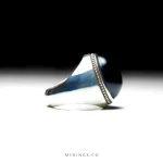 Black Yemeni Aqeeq And Handmade Silver Ring MR0131