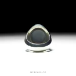 Black Yemeni Aqeeq And Handmade Silver Ring MR0131
