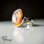 Natural Orange Agate With Silver 925 Ring