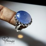 Blue-Purple Yemeni Agate with Handmade Silver Ring