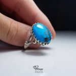 Natural Shajar Turquoise And Handmade Silver 925 Ring MR0146 - Image 2