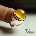 Natural Yellow Agate With Silver 925 Ring