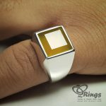 Sharaf Al Shams On Yellow Aqeeq With Classic Silver 925 Ring