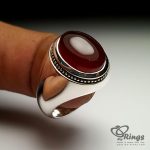 Classic Handmade Silver Ring And Red Yemeni Agate