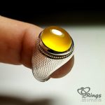 Natural Yellow Agate With Silver 925 Ring