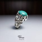 Blue Green Nishapur Firoz And Handmade Silver 925 Ring