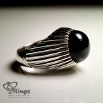 Black Yemeni Aqeeq And Handmade Silver Ring