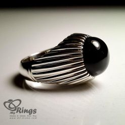 Black Yemeni Aqeeq And Handmade Silver Ring