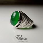 Elegant Green Agate And Silver 925 Ring