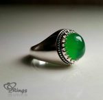 Natural Green Agate And Silver 925 Ring