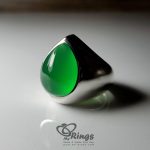 Handmade Silver Ring With Natural Green Agate