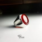Red Yemeni Agate With Silver 925 Ring