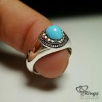 First Class Kerman Turquoise And Handmade Silver 925 Ring