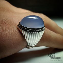 Handmade Silver Ring And Purple Yemeni Agate