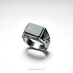 Hirz Imam Jawad Hirz with Turbah of Imam Hussain In Handmade Silver Ring And Black Yemeni Agate
