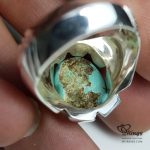 Blue Nishapur Firoza With Handmade Silver Frame