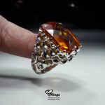 Very Unique Yellow Citrine With First Class Handmade Silver Ring