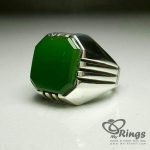 Natural Green Agate On Handmade Silver 925 Ring