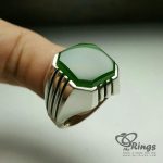 Natural Green Agate On Handmade Silver 925 Ring
