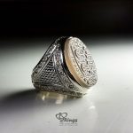 Exquisite Engraved White Yemeni Agate On Handmade Silver Ring