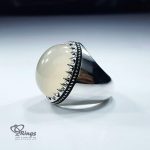 Classic Handmade Silver Ring With White Yemeni Agate