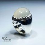 Classic Handmade Silver Ring With White Yemeni Agate