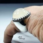 Classic Handmade Silver Ring With White Yemeni Agate