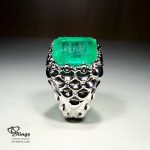 Very Beautiful Natural Emerald With Handmade Silver Ring