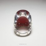 Very Cool Red Yemeni Aqeeq With Silver Ring