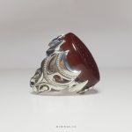 Very Cool Red Yemeni Aqeeq With Silver Ring
