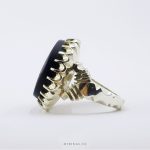 Hand Engraved Islamic Ring, Black Yemeni Aqeeq With Silver Ring